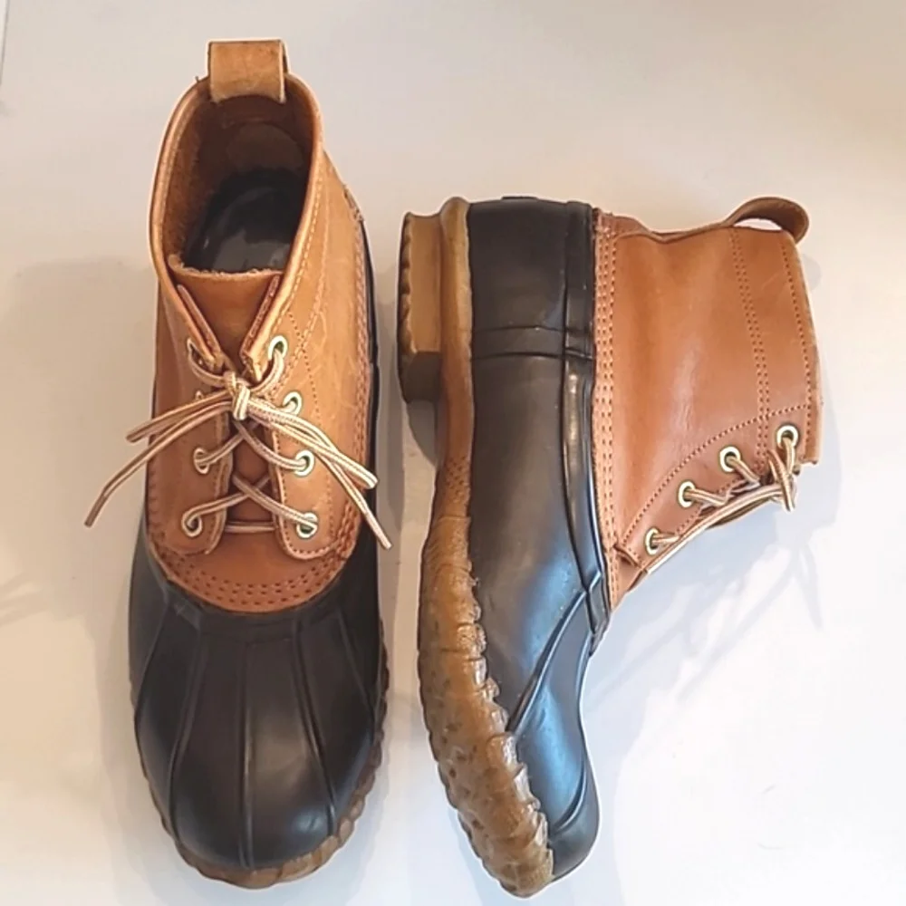 Cabela's Duck Boots Waterproof Lace Up Rain / Snow Ankle Booties Steel Shank 8